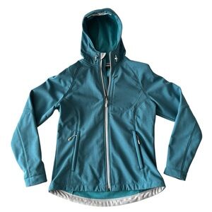 Fleece lined, hooded rain jacket, size M